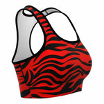 Red Eye Of The Tiger Sports Bra