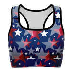 Women's Fourth Of July Starburst Fireworks Athletic Sports Bra