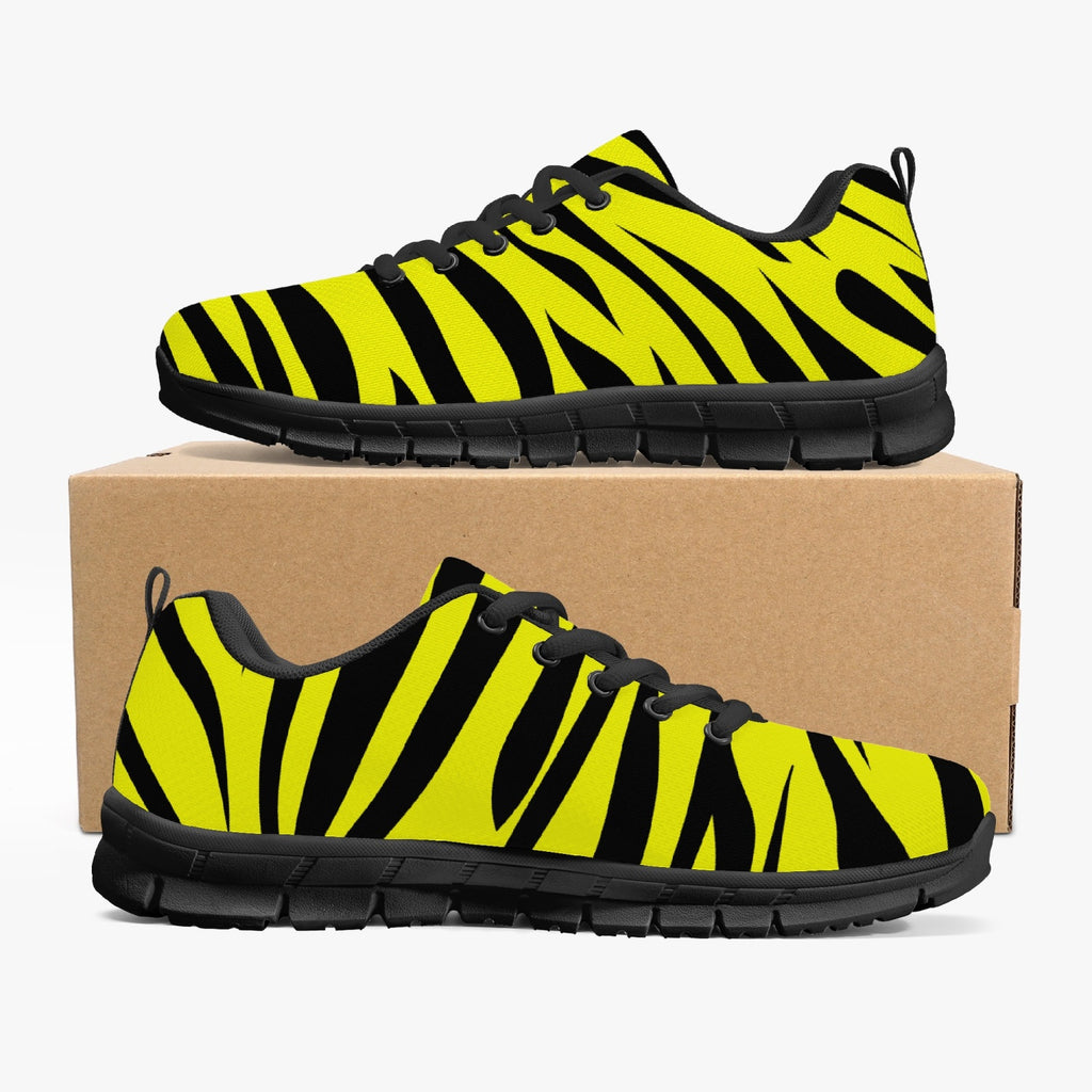 Unisex Wild Yellow Bengal Tiger Stripes Animal Pattern Running Shoes Sneakers