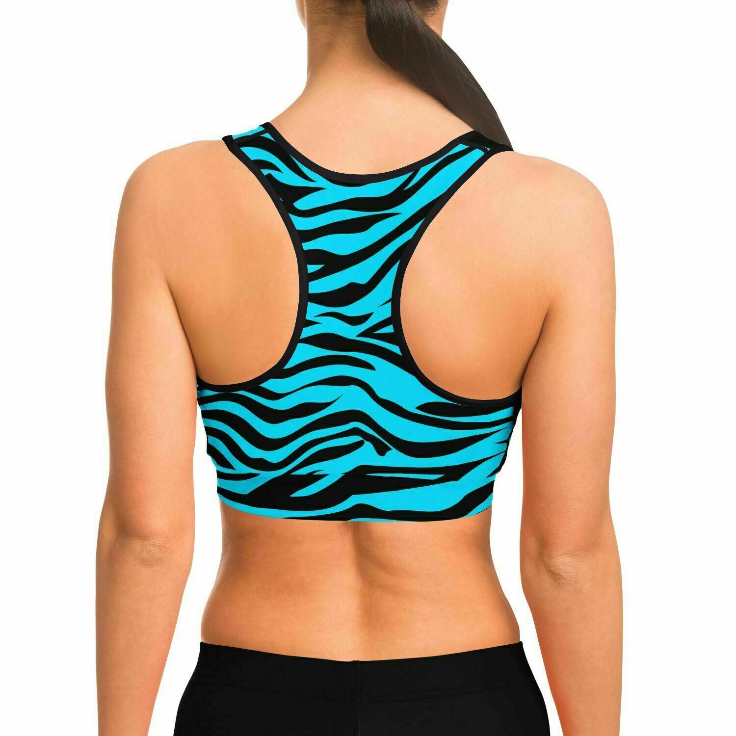 Blue Eye Of The Tiger Sports Bra