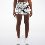 Women's Break The Mold Cracked White Marble Athletic Booty Shorts