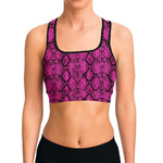 Pink Snakeskin Sports Bra