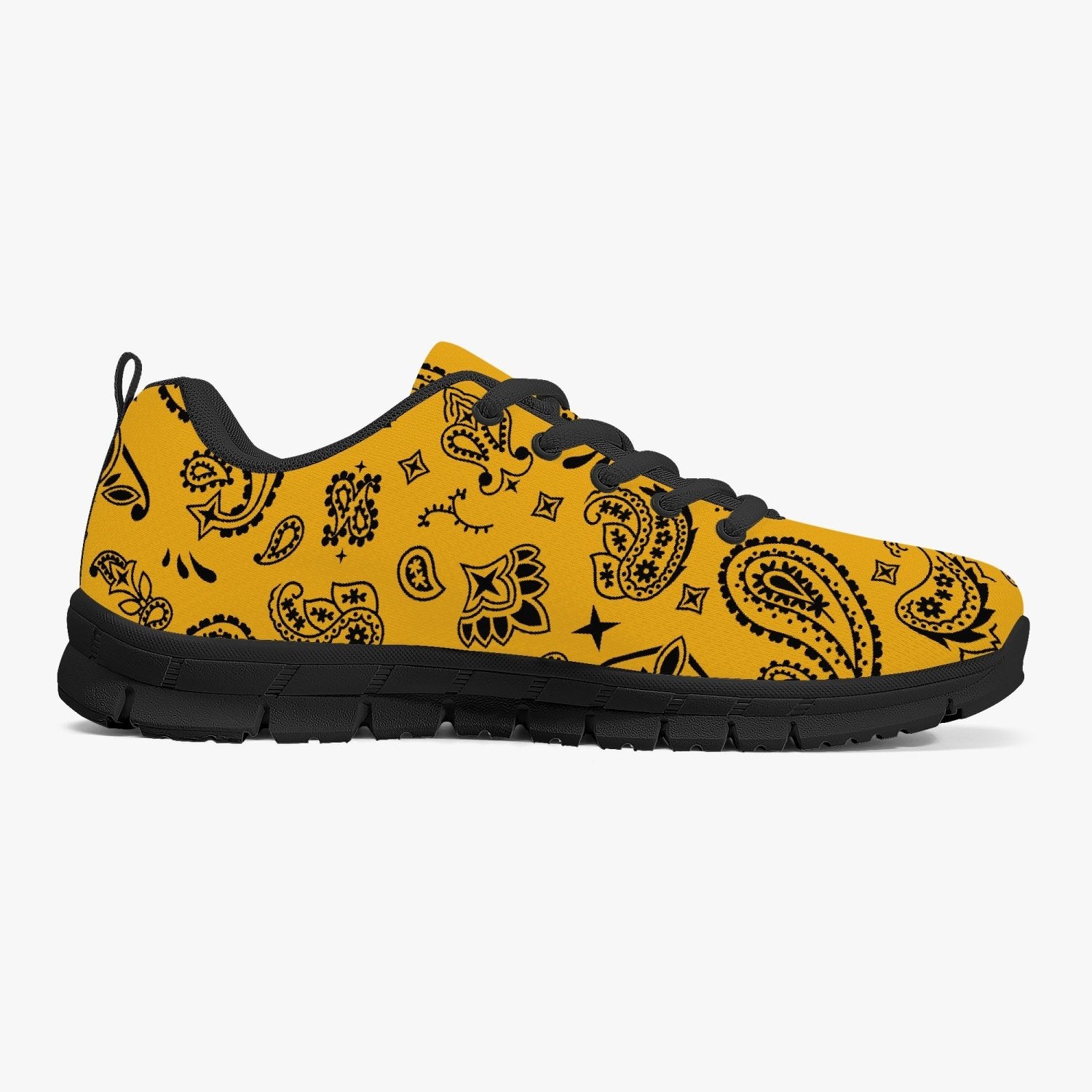 Yellow Black Paisley Sneakers