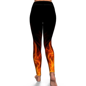 Women's Witchy Woman Hot Rod Fire High-Waisted Yoga Leggings Back