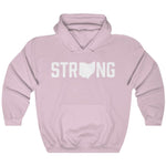 Faded Pink Ohio State Strong Gym Fitness Weightlifting Powerlifting CrossFit Muscle Hoodie