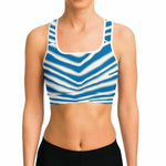 Detroit Zebra Stripe Sports Bra