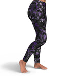 Women's Royal Purple Gilded Marble High-waisted Yoga Leggings Right