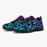 Women's Purple Blue Leopard Cheetah Print Workout Gym Sneakers Overview