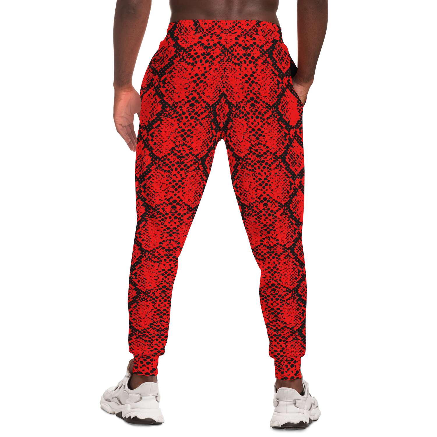 Red Snakeskin Joggers
