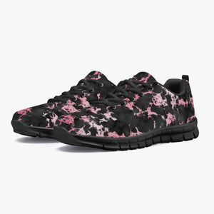 Women's Black Rose Gold Marble Running Workout Sneakers Overview