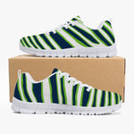 Unisex Seattle Football Green Wild Zebra Stripe Animal Pattern Running Shoes Sneakers