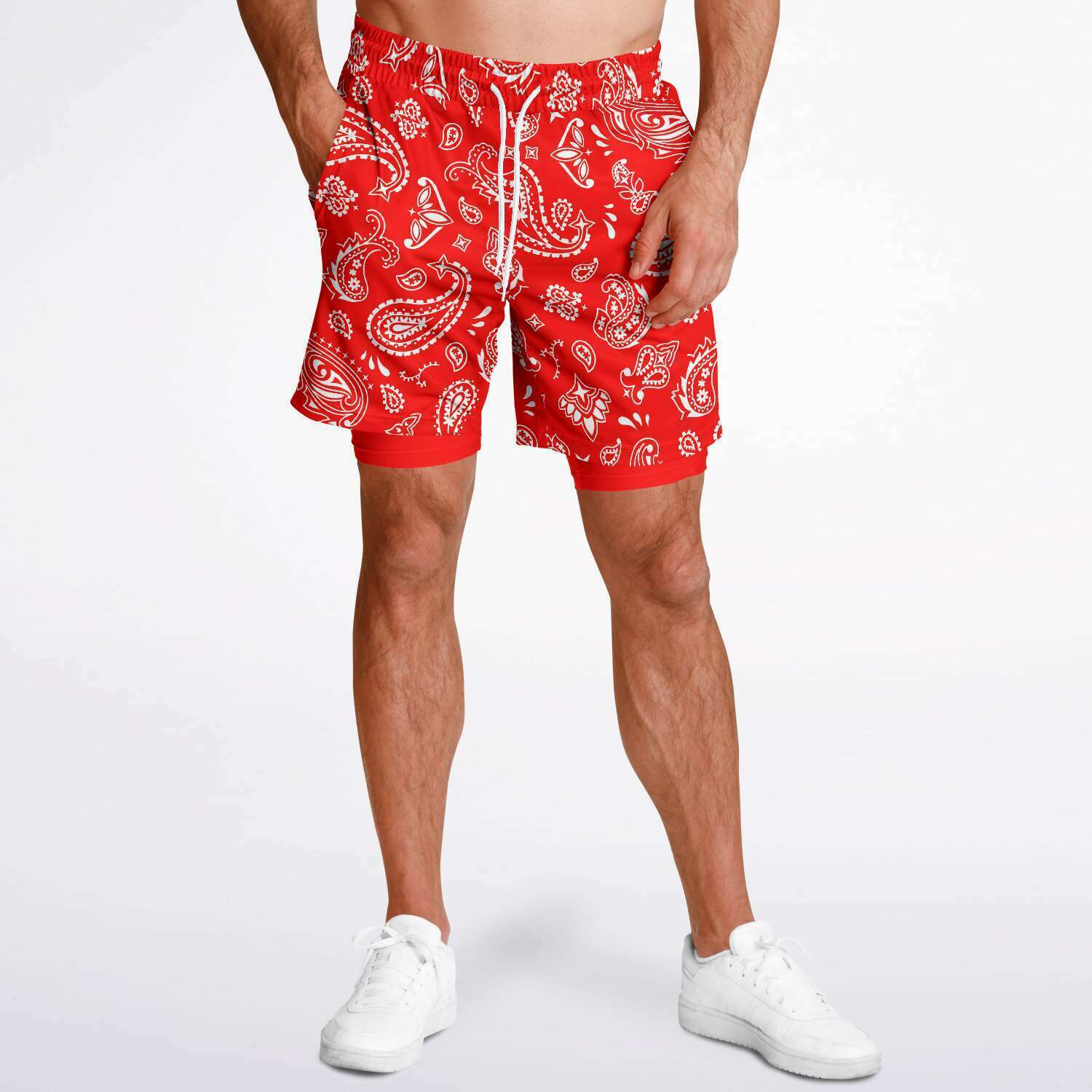 Red Paisley Shorts