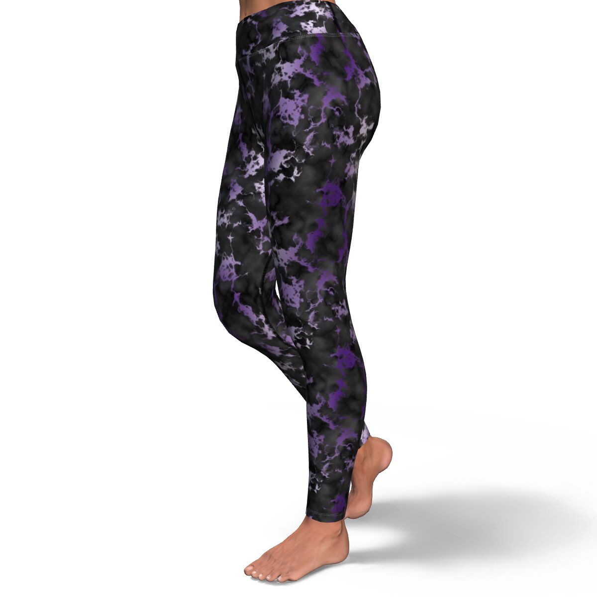 Women's Royal Purple Gilded Marble High-waisted Yoga Leggings