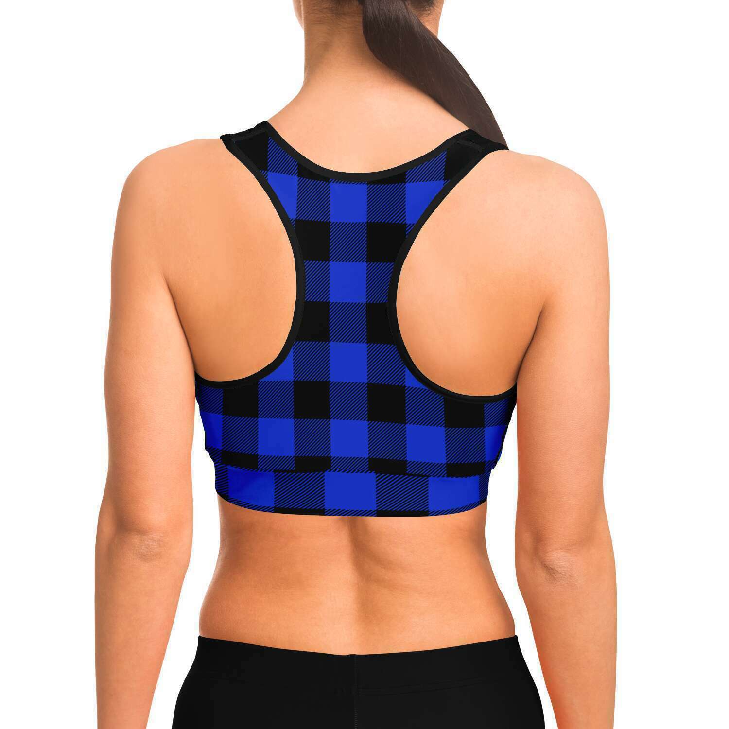 Blue Lumberjack Plaid Sports Bra