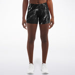 Women's Break The Mold Cracked Black Marble Athletic Booty Shorts