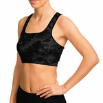 All Black Camo Sports Bra