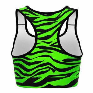 Green Eye Of The Tiger Sports Bra