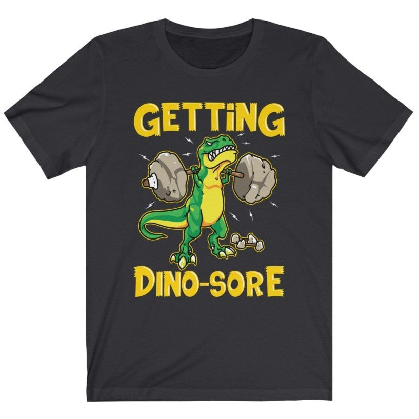 Funny Men's Getting Dino-Sore Leg Day Squats T-Shirt Vintage Black