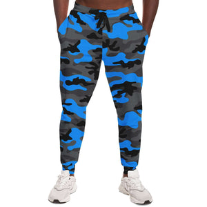 Unisex Blue Camouflage Athletic Joggers