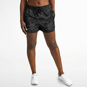 All Black Camo Running Shorts