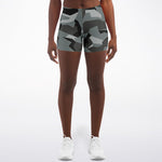 Women's M90 Black Midnight Marauders Modern Soldier Urban Warfare Camouflage Mid-rise Athletic Booty Shorts