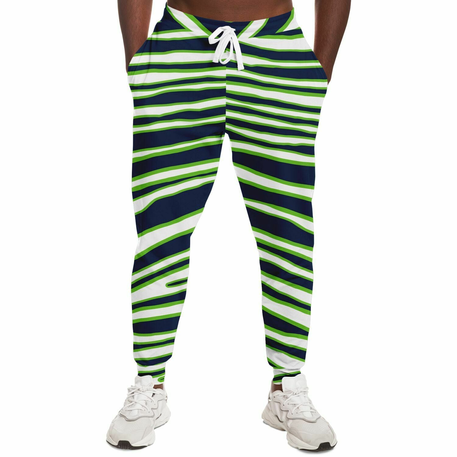 Unisex Seattle Football Green Wild Zebra Stripe Animal Pattern Athletic Joggers