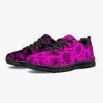 Women's Half Black Pink Paisley Bandana Gym Workout Sneakers Overview
