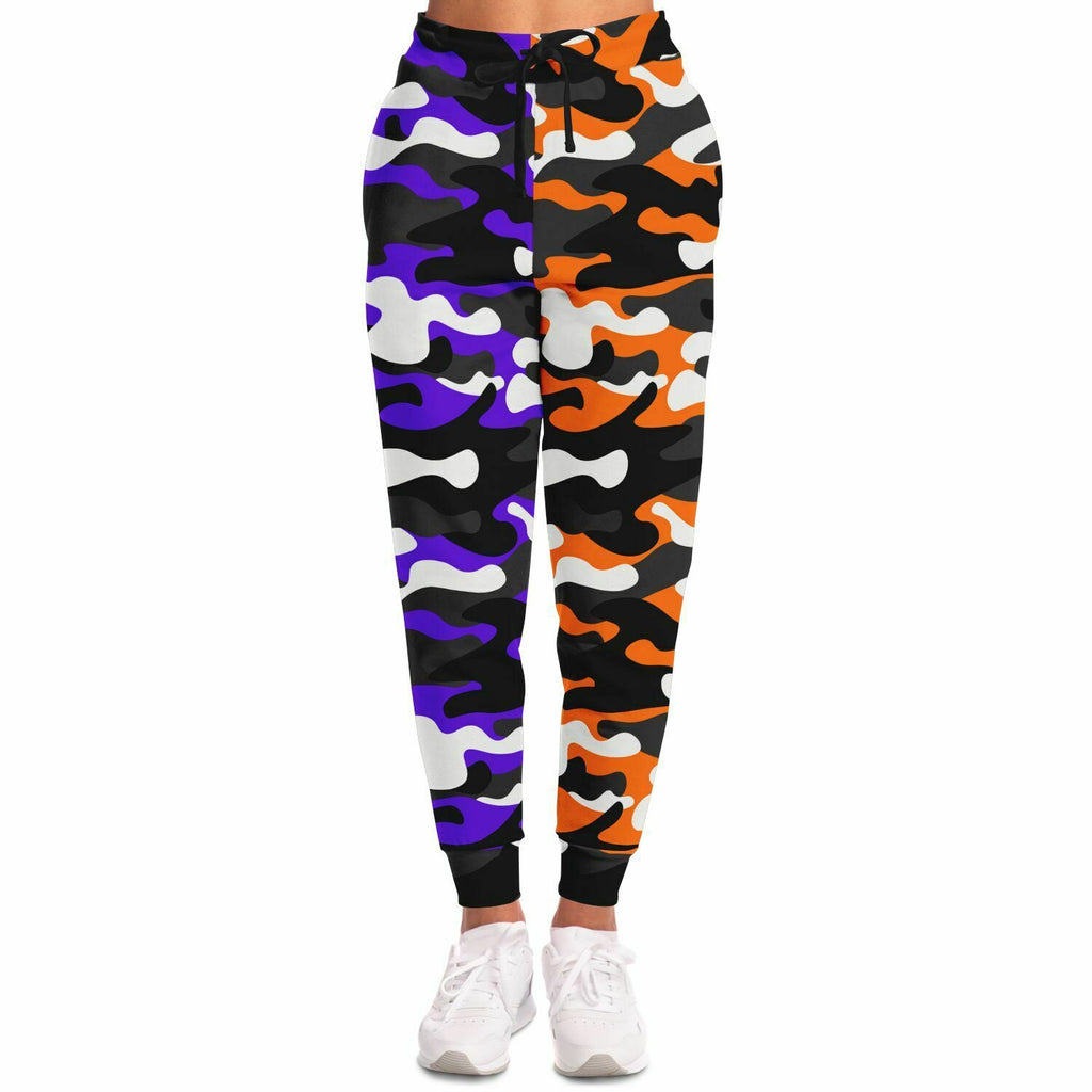 Urban Jungle Contrast Purple Orange Camo Joggers