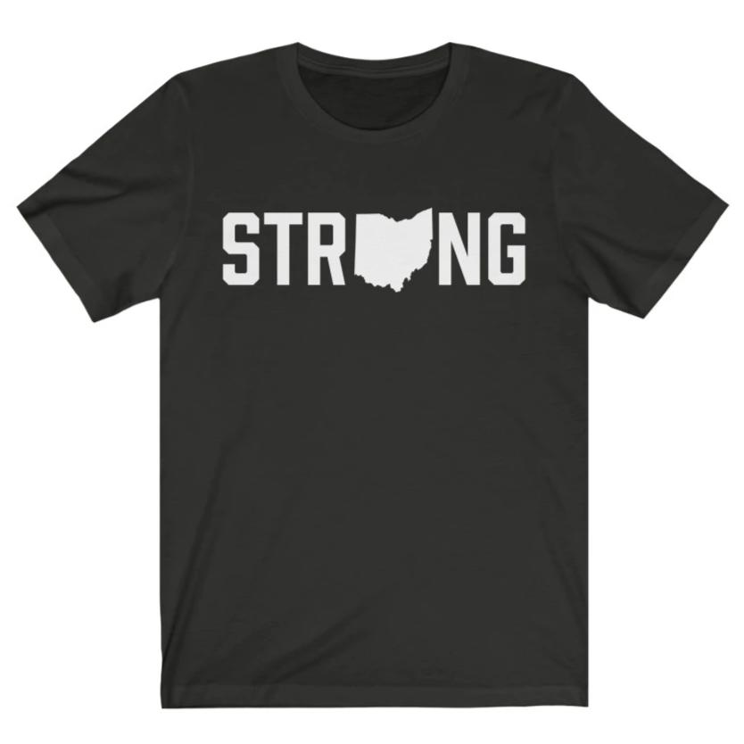 Black White Ohio State Strong Gym Fitness Weightlifting Powerlifting CrossFit T-Shirt