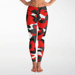 Women's  M90 Black Red Modern Soldier Urban Warfare Camouflage High-Waisted Yoga Leggings