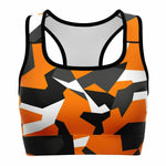 Women's M90 Black Red Modern Soldier Urban Warfare Camouflage Athletic Sports Bra