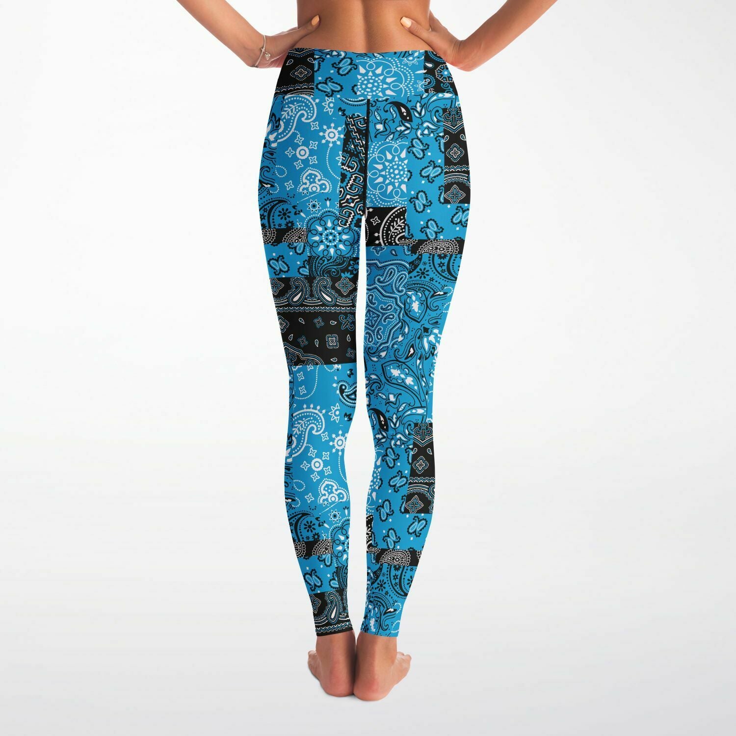 Teal Paisley Patchwork Leggings