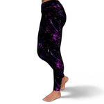 Women's Black Purple Wicked Storm High-waisted Yoga Leggings