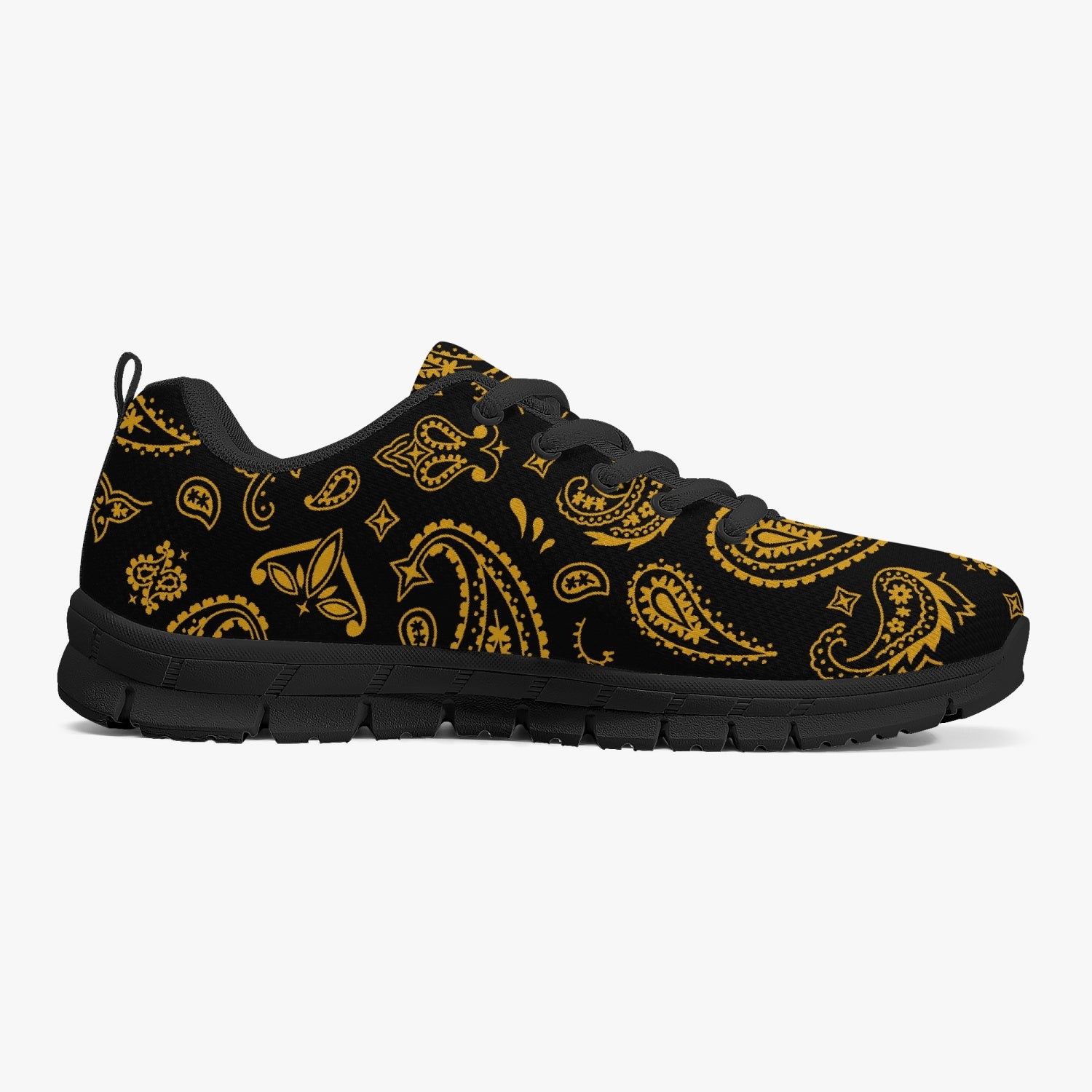 Black Yellow Paisley Sneakers