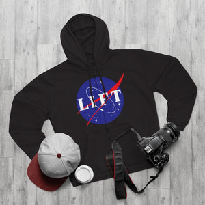 Black NASA LIFT Heavy Space Gym Workout Unisex Zipper Hoodie Front Shop