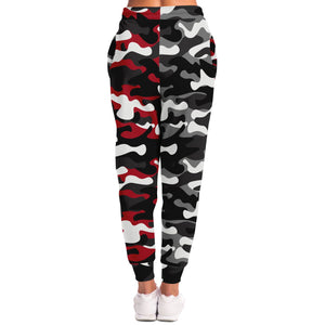 Urban Jungle Contrast Black Red Camo Joggers