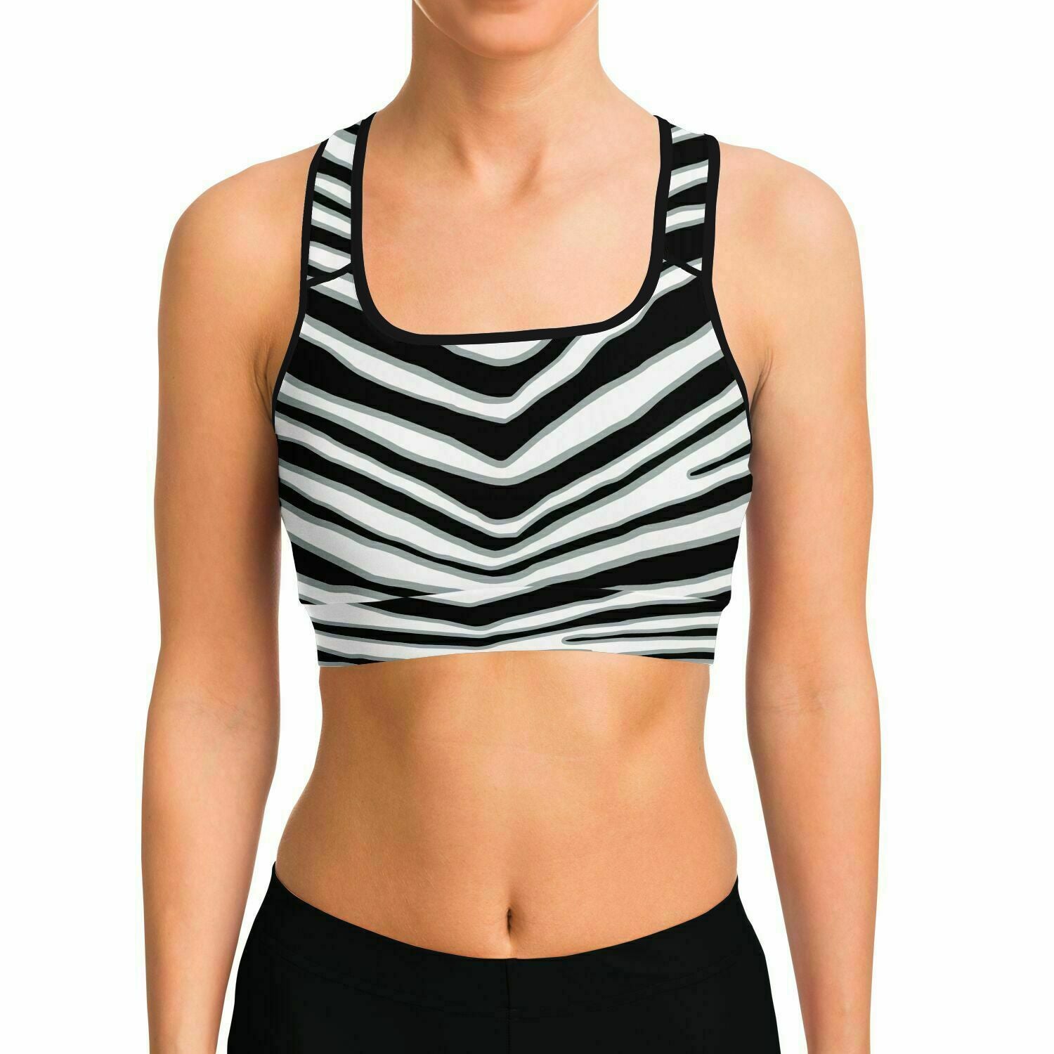 Las Vegas Zebra Stripe Sports Bra