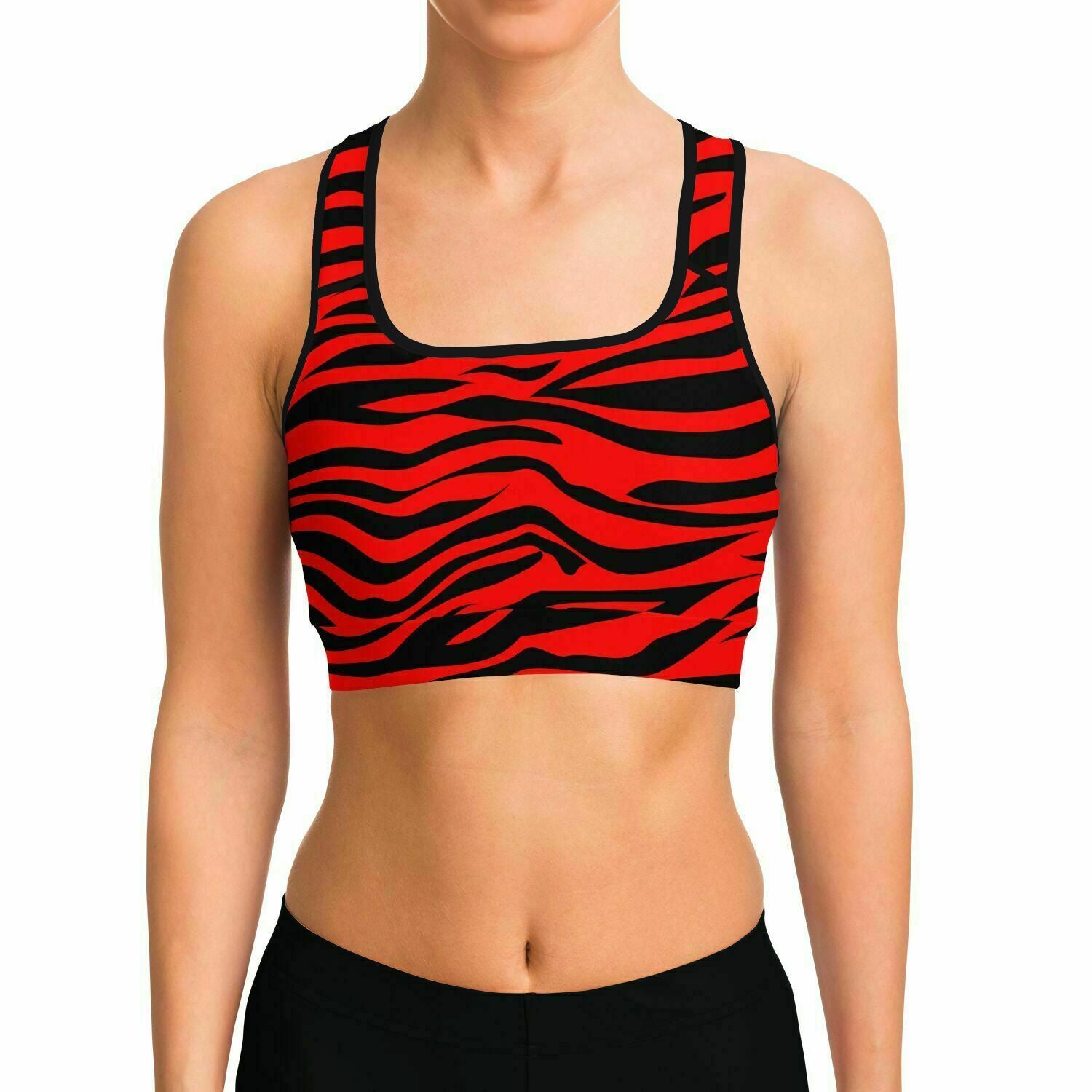 Red Eye Of The Tiger Sports Bra