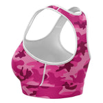 Women's All Pink Camouflage Athletic Sports Bra Left