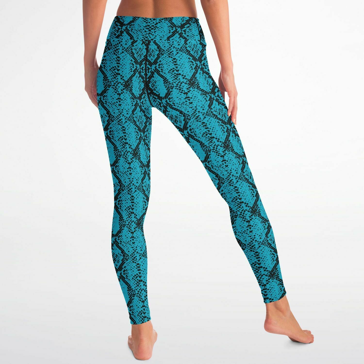 Blue Snakeskin Leggings