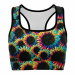 Rainbow Sunflowers Sports Bra