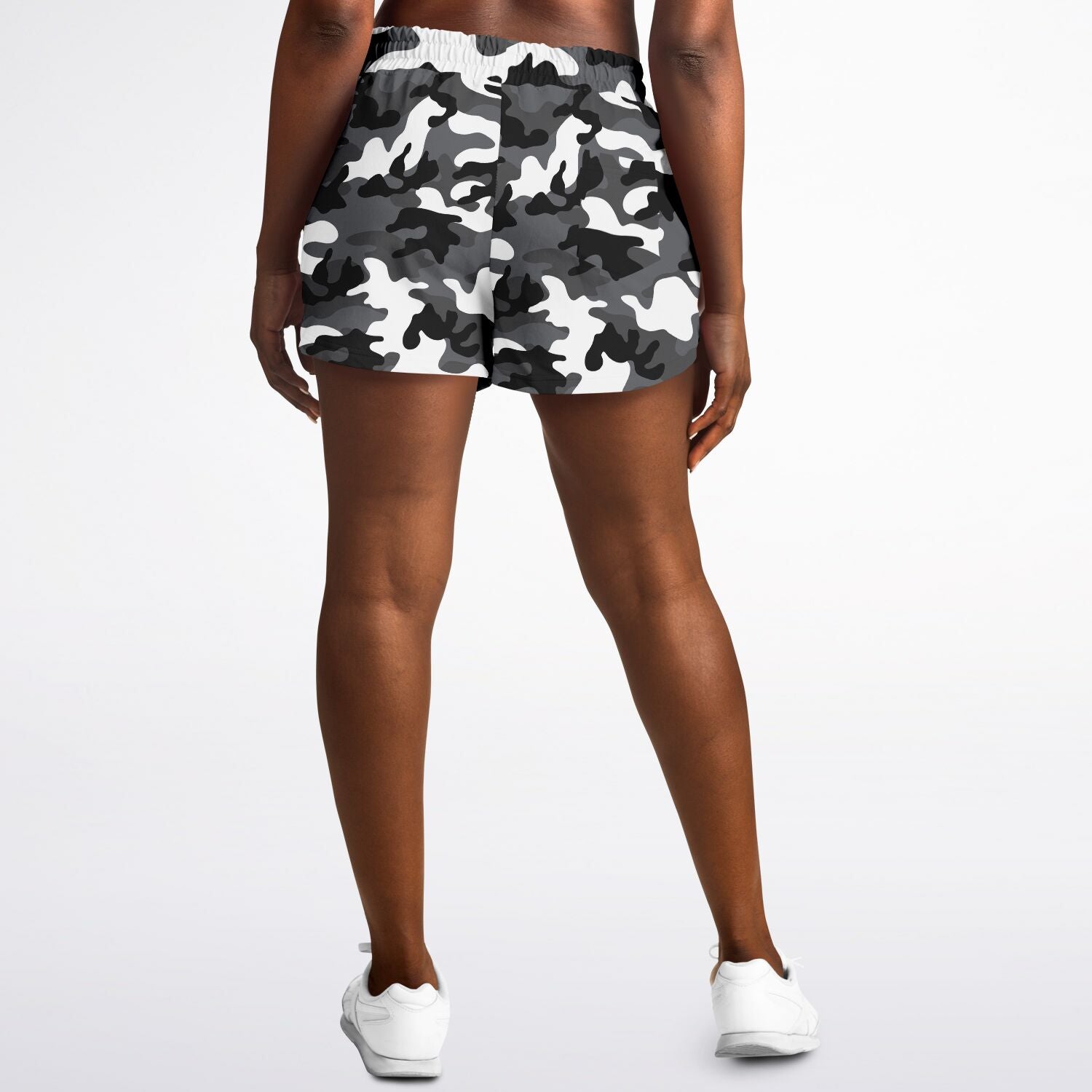 Black White Camo Running Shorts