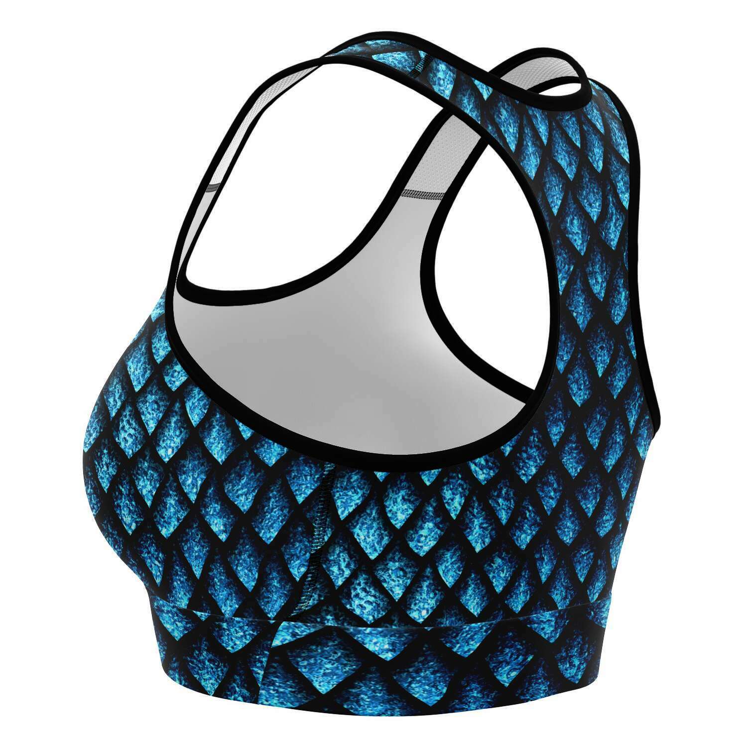 Women's Blue Mother Of Dragons Athletic Sports Bra Left