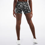 Black White Paisley Shorts