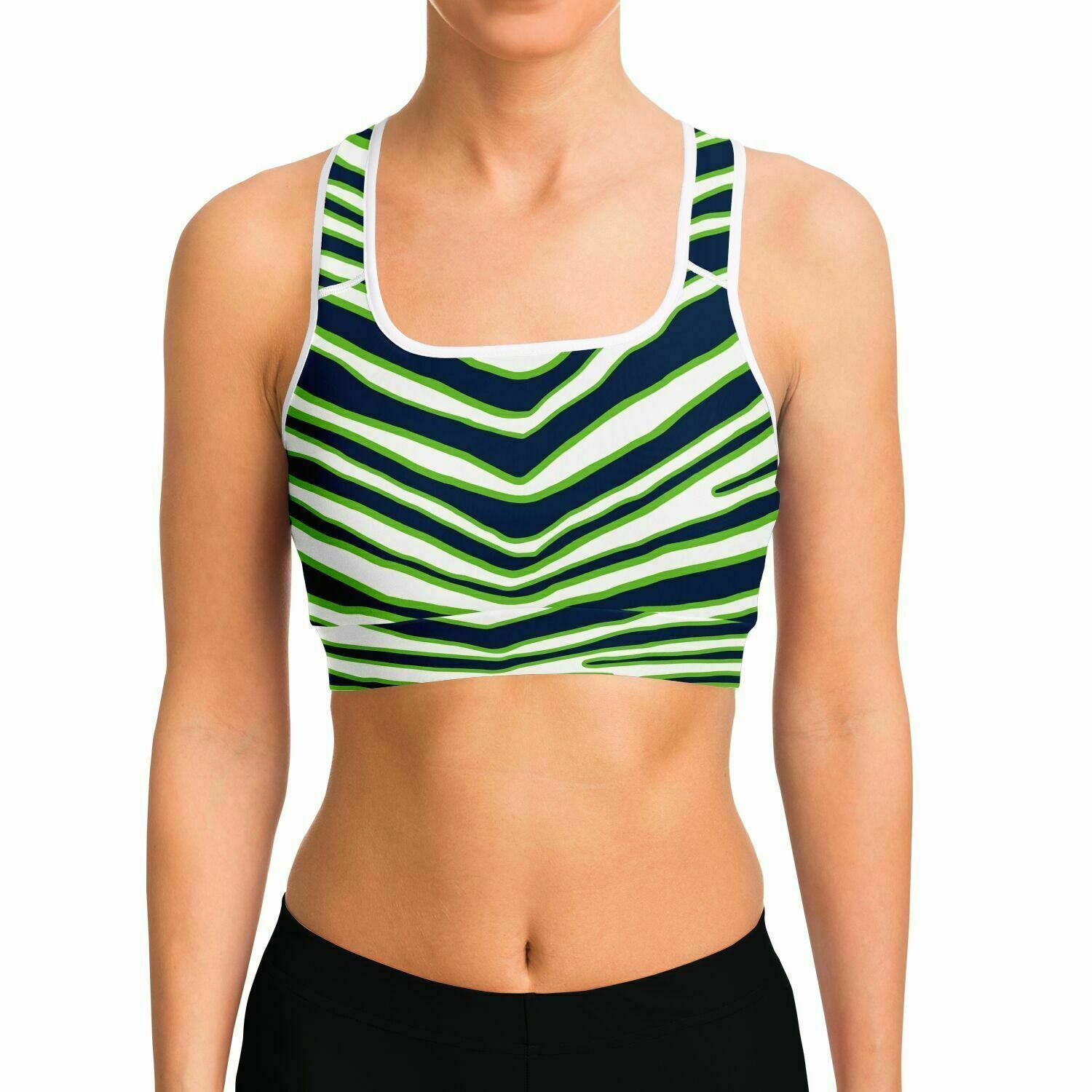 Seattle Zebra Stripe Sports Bra