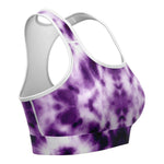 Women's Purple Monotone Tie-Dye Athletic Sports Bra Right