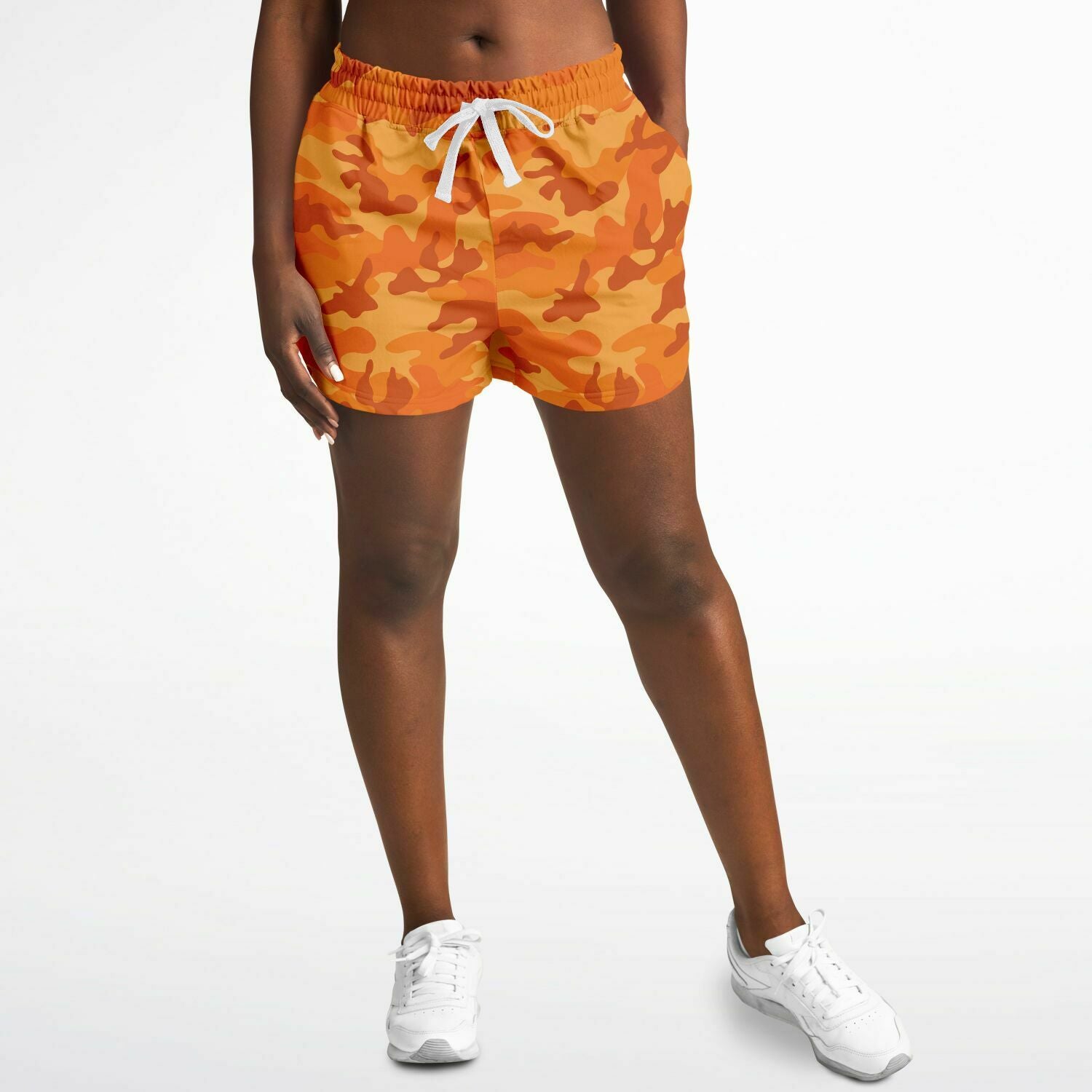 All Orange Camo Running Shorts