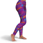 Women's Fast Forward Purple and Orange Yoga WOD Fitness Leggings Right