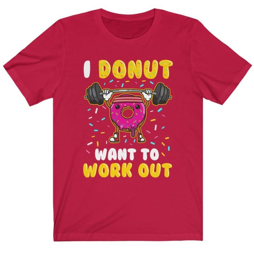 Funny I Donut Want To Work Out Tri-Blend Red T-Shirt