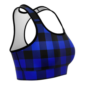 Blue Lumberjack Plaid Sports Bra